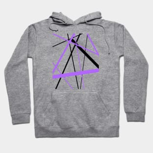 Criss Crossed Lilac and Black Stripes Hoodie